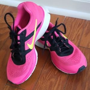 Nike size 5.5 / Pink with Yellow Swoosh